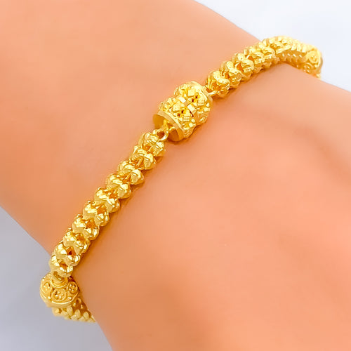 Impressive Sleek 22k Gold Beaded Bracelet 