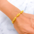 Graceful Triple Long Barrel 22k Gold Bracelet