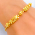 Impeccable Embellished 22k Gold Barrel Bracelet 