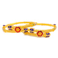 Vibrant Festive Meenakari 22k Gold Pipe Bangles