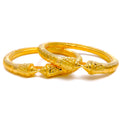 Special Lightweight Embossed 22k Gold Pipe Bangles