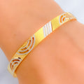 Graceful Two-Tone 22k Gold Bangle