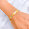 Graceful Two-Tone 22k Gold Bangle