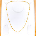 Glamorous 22k Gold Beaded Long Barrel Bead Chain