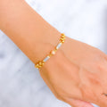 Dazzling Oval Barrel 22k Gold Orb Bracelet