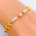 Dazzling Oval Barrel 22k Gold Orb Bracelet