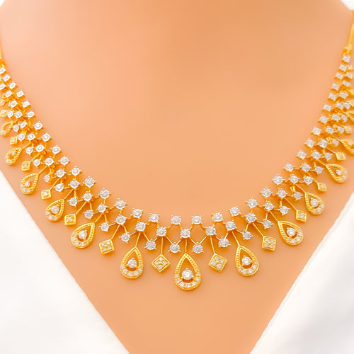 eternal-radiant-drop-diamond-18k-gold-necklace-set