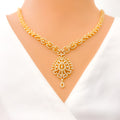 festive-sparkling-motif-diamond-18k-gold-necklace-set