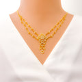 captivating-shiny-floral-vine-diamond-18k-gold-necklace-set