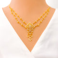 captivating-shiny-floral-vine-diamond-18k-gold-necklace-set