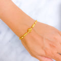 Timeless Beautiful Twisted Floral 22k Gold Bracelet