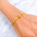 Timeless Beautiful Twisted Floral 22k Gold Bracelet