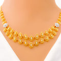 dainty-lined-shiny-drop-diamond-18k-gold-necklace-set