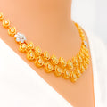 dainty-lined-shiny-drop-diamond-18k-gold-necklace-set