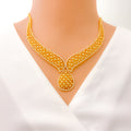 elegant-contemporary-drop-diamond-18k-gold-necklace-set