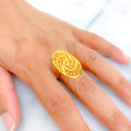 Swirly Sand-Finished 21k Gold Ring