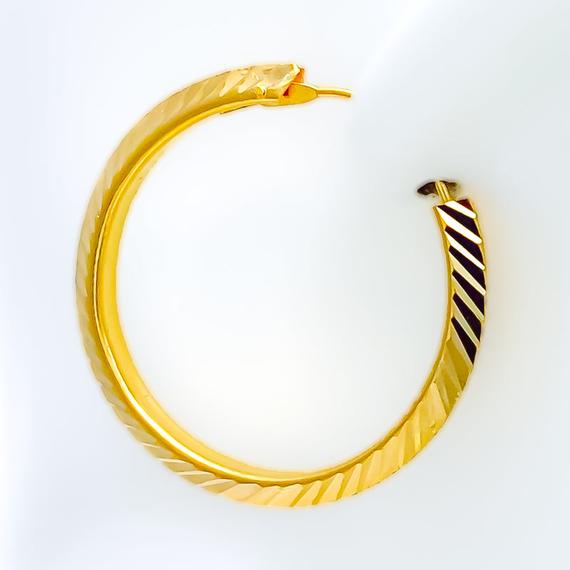 Bespoke Golden 22k Gold Hoop Earrings 