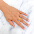 Gorgeous Overlapping 21k Gold Leaf Ring