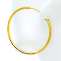 Elegant Dazzling 22k Gold Large Hoop Earrings 