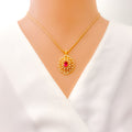 palatial-ritzy-floral-diamond-18k-gold-pendant