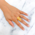 Flawless Elongated 21k Gold Flower Ring