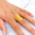 Flawless Elongated 21k Gold Flower Ring