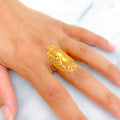 Sculptural Twin Heart 21k Gold Ring