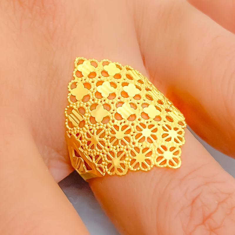 Glam Eclectic 21k Gold Priceless Ring