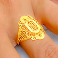 Impeccable Embellished 21k Gold Motif Ring