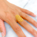 Golden Elegant 21k Gold Netted Oval Ring