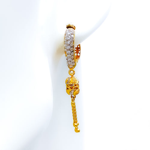 Charming Shimmering 22k Gold Bali Earrings