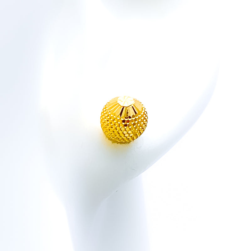 Bold Textured 22k Gold Top Earrings