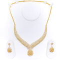 elegant-contemporary-drop-diamond-18k-gold-necklace-set