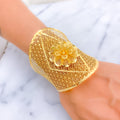 Captivating Regal 3D Flower 21K Gold Bangle Bracelet