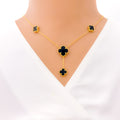 onyx-drop-21k-gold-clover-necklace-set