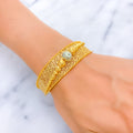 Bright Luminous Signature 21K Gold Bangle Bracelet