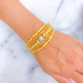 Regal Exquisite Layered 21K Gold Bangle Bracelet