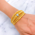 Regal Exquisite Layered 21K Gold Bangle Bracelet