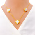 three-clover-mother-of-pearl-21k-gold-necklace-set