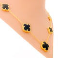 five-clover-onyx-21k-gold-necklace-set