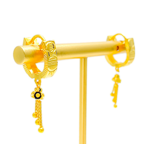 Elegant Polished 22k Gold Bali Earrings