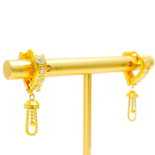 Brilliant Twinkling 22k Gold Bali Earrings