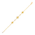 Sparkling 21k Gold Triple Clover Bracelet