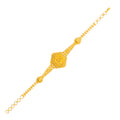 Attractive Floral Hexagon 22k Gold Bracelet 