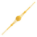 Jazzy Triangular Checkered 22k Gold Bracelet