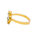 Festive Malachite 21K Gold Clover Ring
