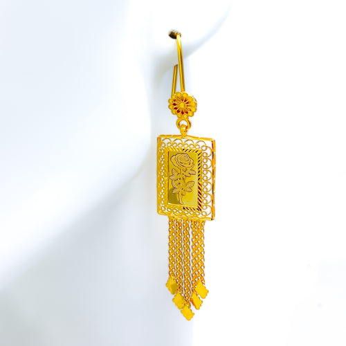 Lustrous Royal 21k Gold Coin Hanging Earrings 