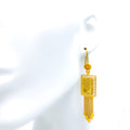 Lustrous Royal 21k Gold Coin Hanging Earrings 