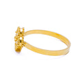 Sparkling Striped 21K Gold Clover Ring