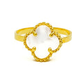 Elegant Sparkling Mother Of Pearl 21K Gold Ring